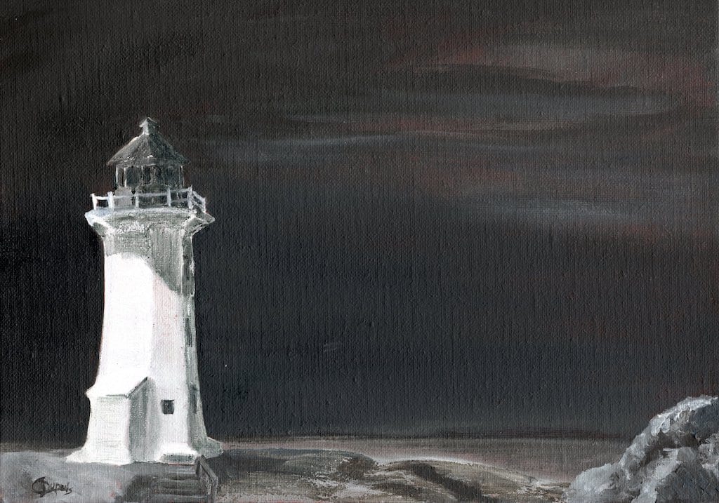 Peggy’s Cove Lighthouse by Chantal  Image: peggy`s cove lighthouse in dark