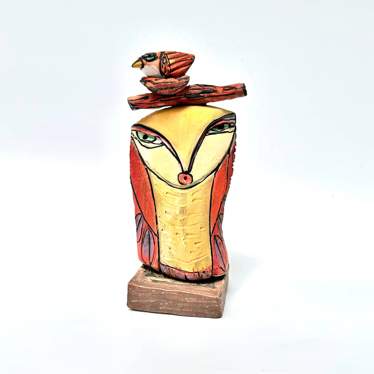 "Owl Person Singing to Her Bird Bonnet" by Blue Fire MacMahon 