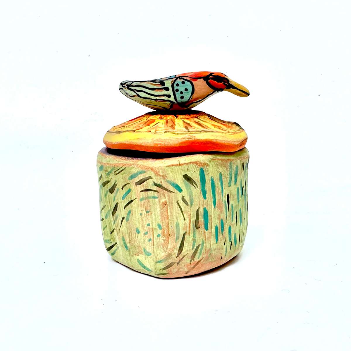 Ceramic Bird Container by Blue Fire MacMahon, Image 2.