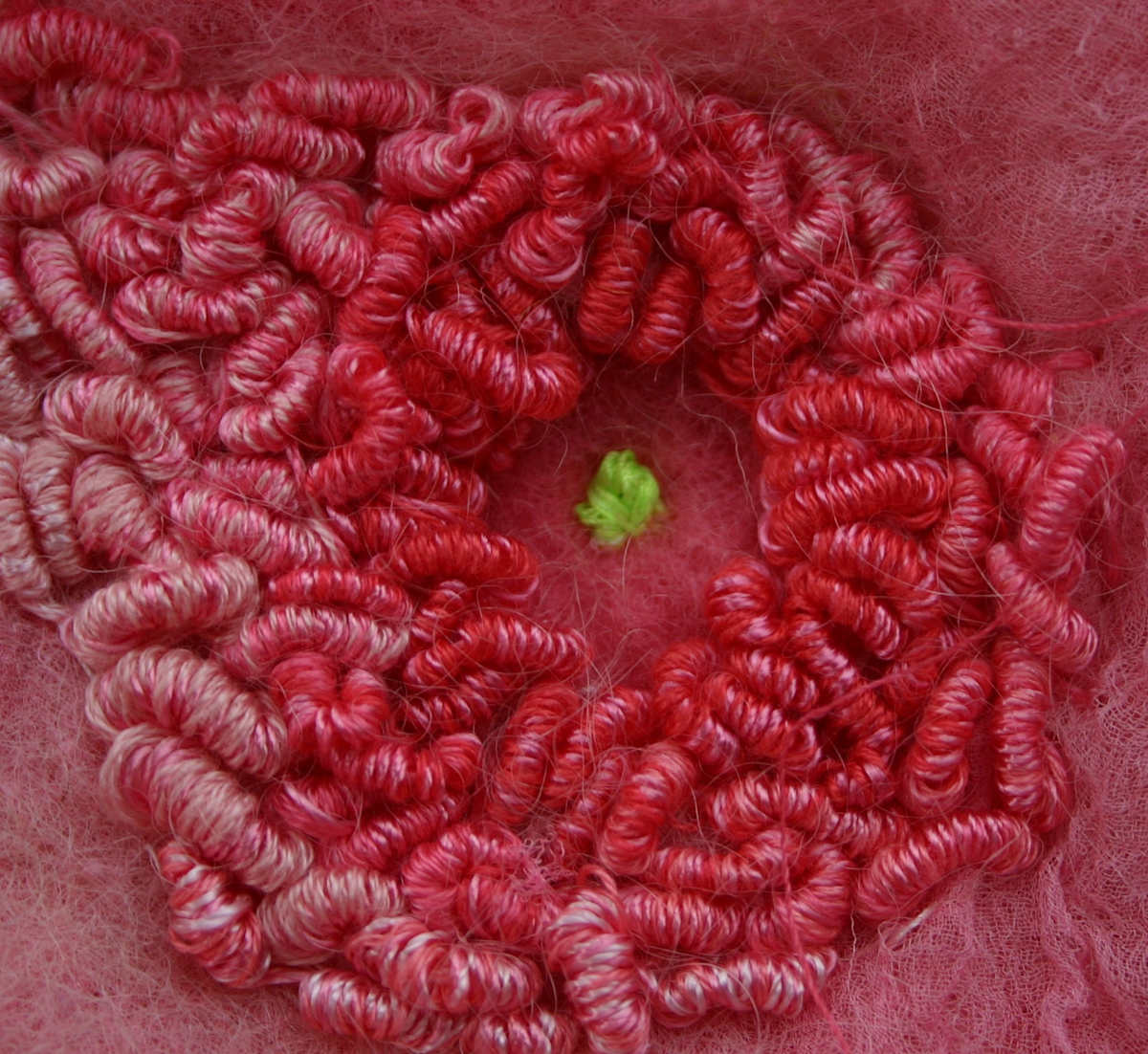 detail, silk thread embroidery by Deborah Johnson 