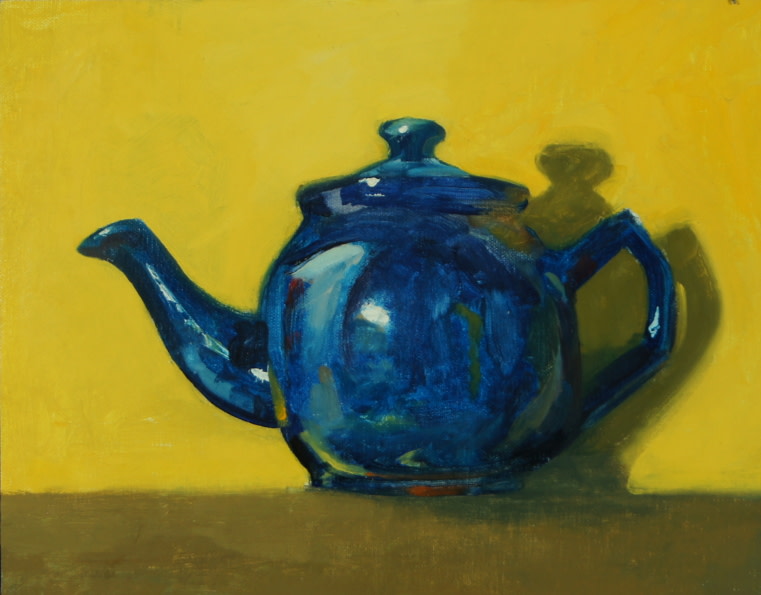 Blue Teapot w/ yellow by Michael McSorley 