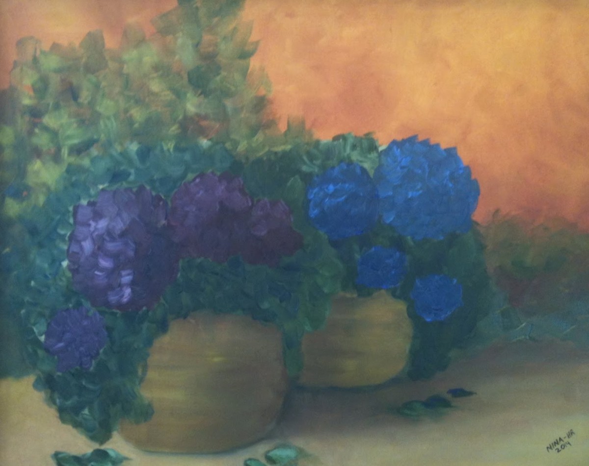 Hydrangea's in Blue by Nina Buckley 