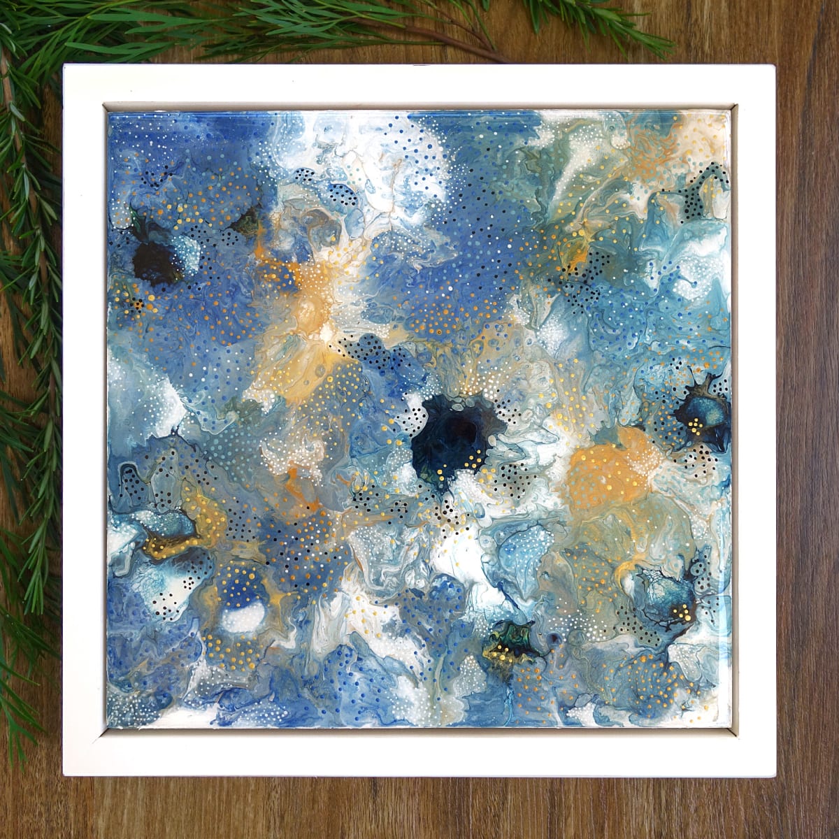 Starry Night Resin-coated Abstract, Image 2.