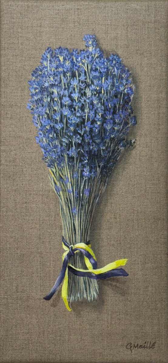 Chiaroscuro Bouquet Essence by Gerard  Image: "Chiaroscuro Bouquet Essence" is a heartfelt journey into the delicate dance of light and shadow, captured on a grand scale of 38 by 18 cm in oil on triple clear primed linen canvas.