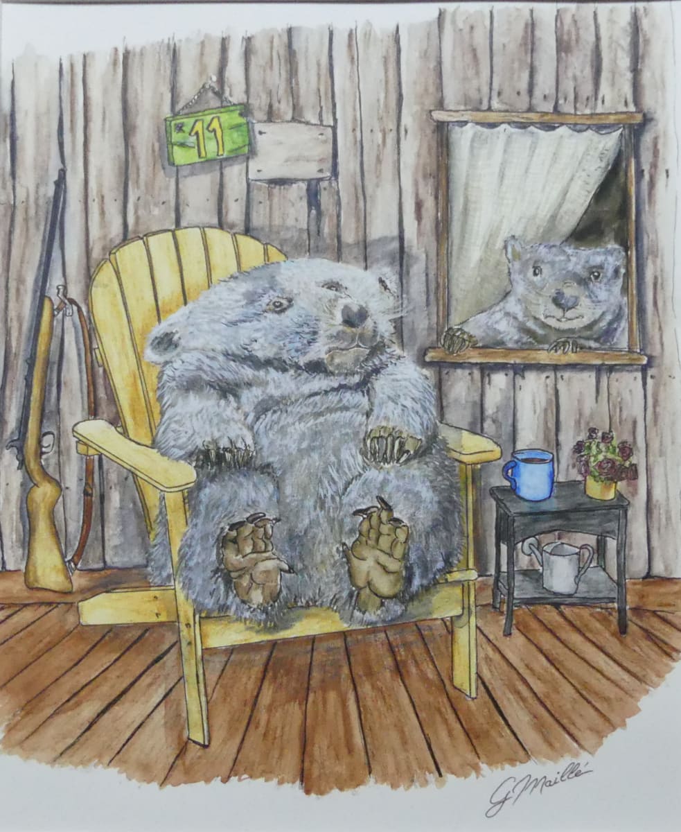 Bronny's Wombats by Gerard  Image: Mixed media commissioned artwork 