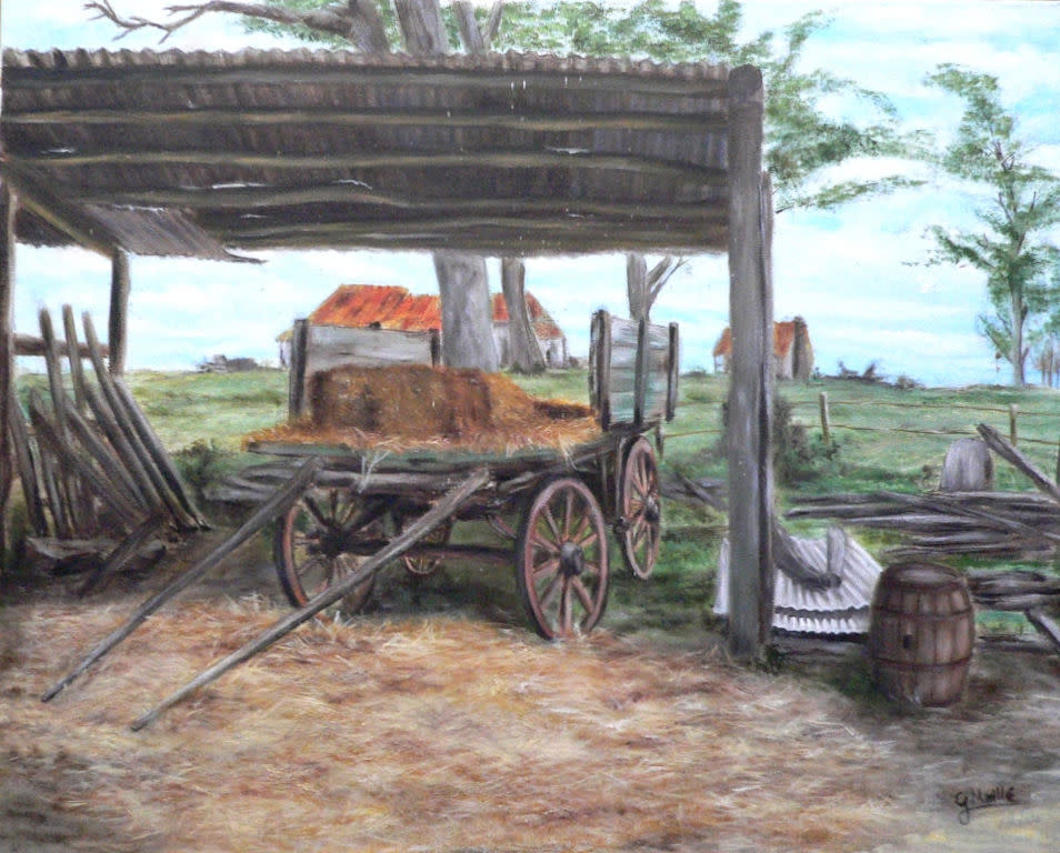The Old Wagon by Gerard  Image: "The Old Wagon" captures the beauty and tranquillity of an Australian farm scene, and is filled with nostalgia and charm. 