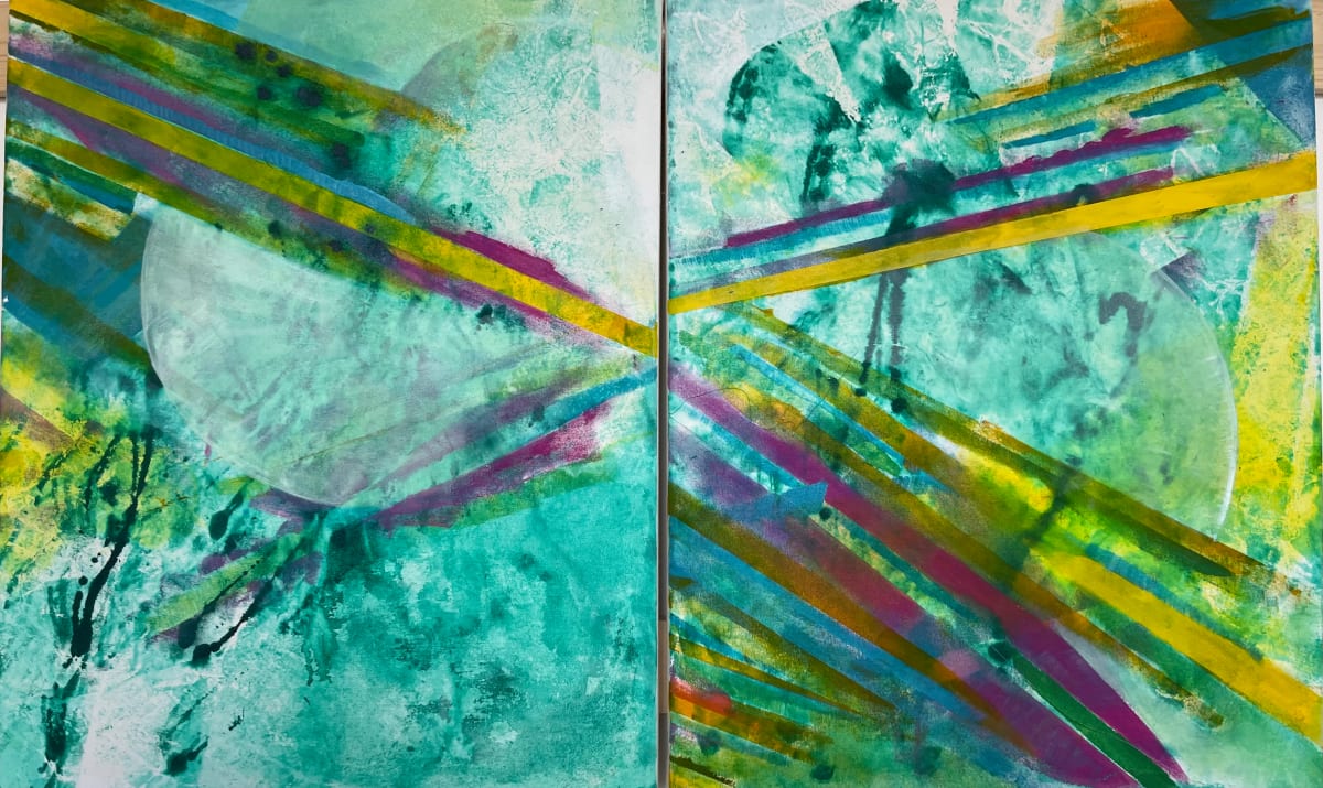 Out of Orbit Diptych by Bonnie Levinson 