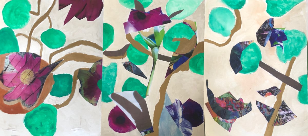 Dancing in the Garden triptych by Bonnie Levinson, Image 1.