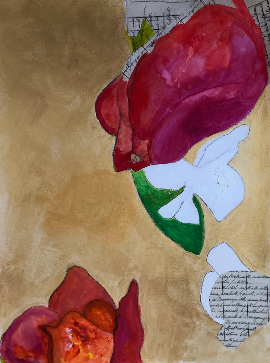 Tulips 2 Collage (framed) by Bonnie Levinson 