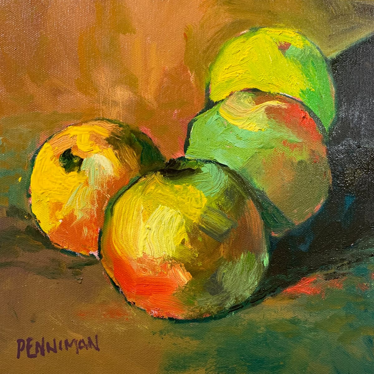 Cézanne's Apples II by Ed Penniman  Image: Exploring brushwork, two primaries, and one secondary with Paul Cézanne.