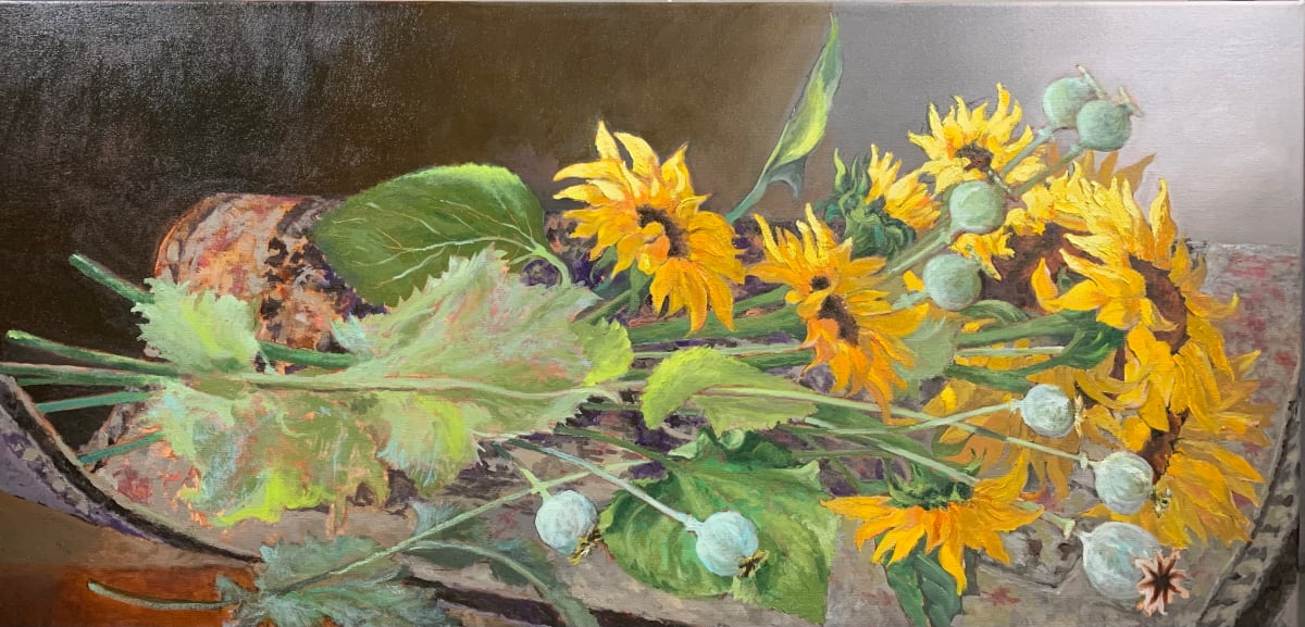 Sunflowers and Poppies II by Ed Penniman 