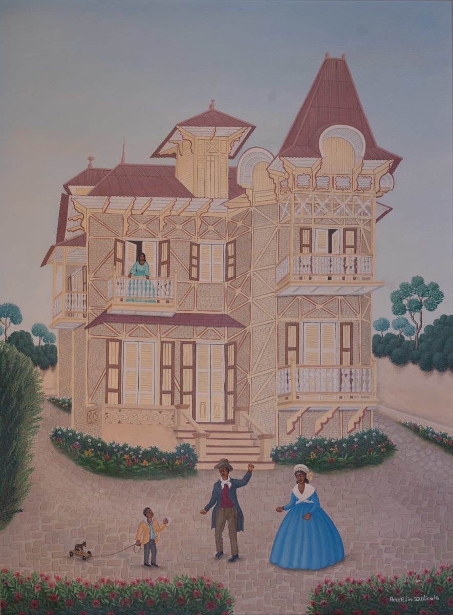 BEIGE GINGERBREAD HOUSE by AMERLIN DELINOIS, Image 1.