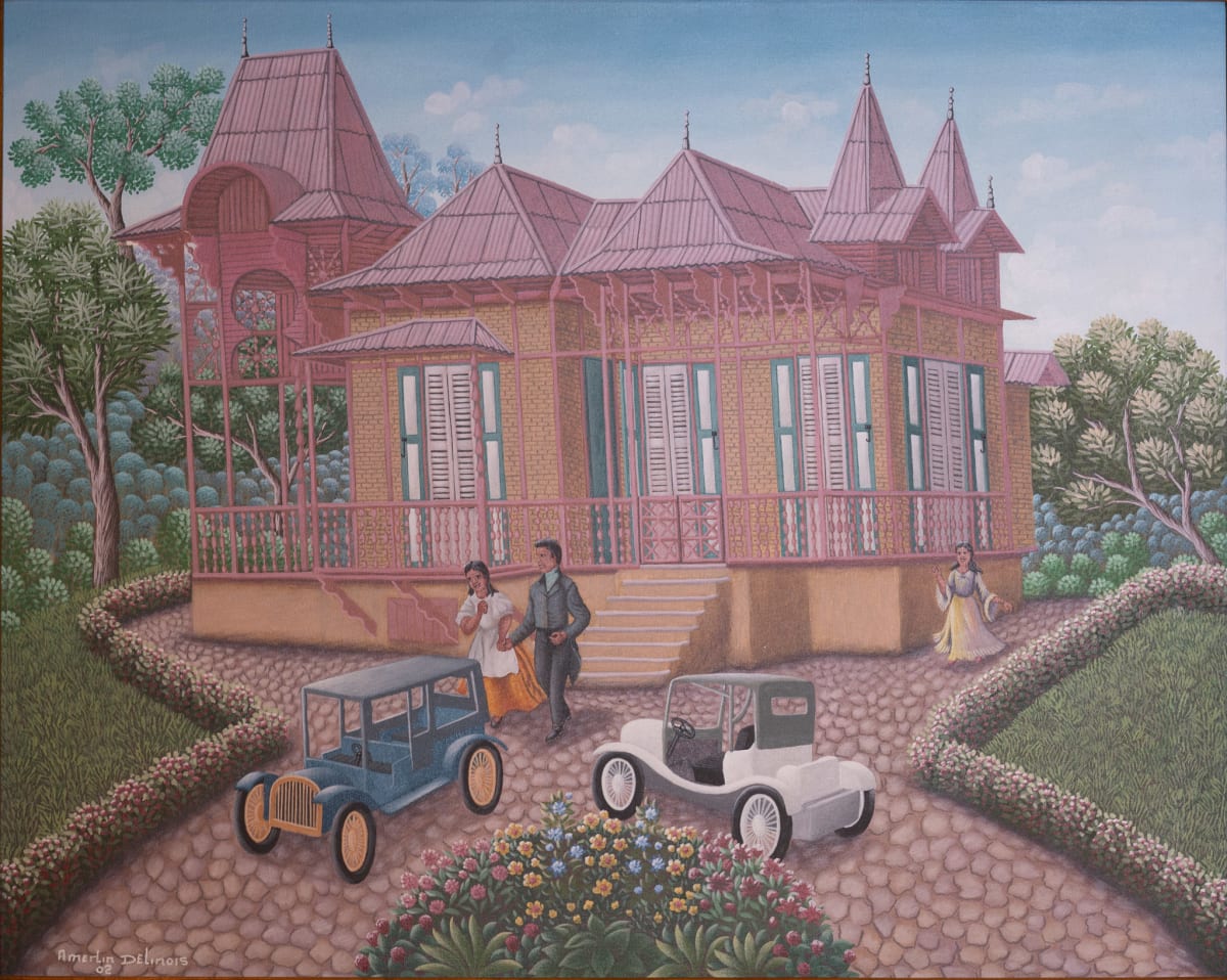VIOLET COLORED GINGERBEAD HOUSE* by AMERLIN DELINOIS, Image 1.