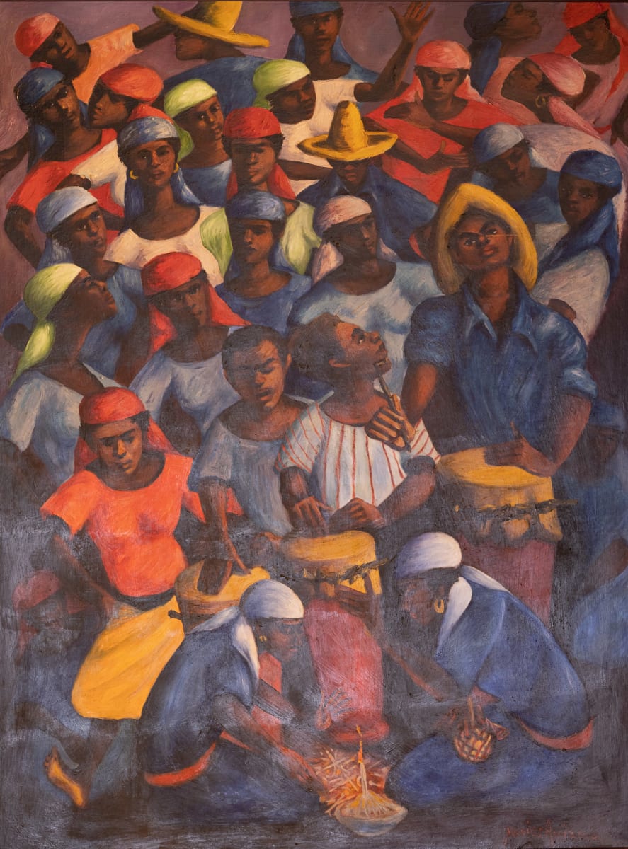 PLAYING BONGOS FOR THE CROWD by XAVIER AMIAMA, Image 1.