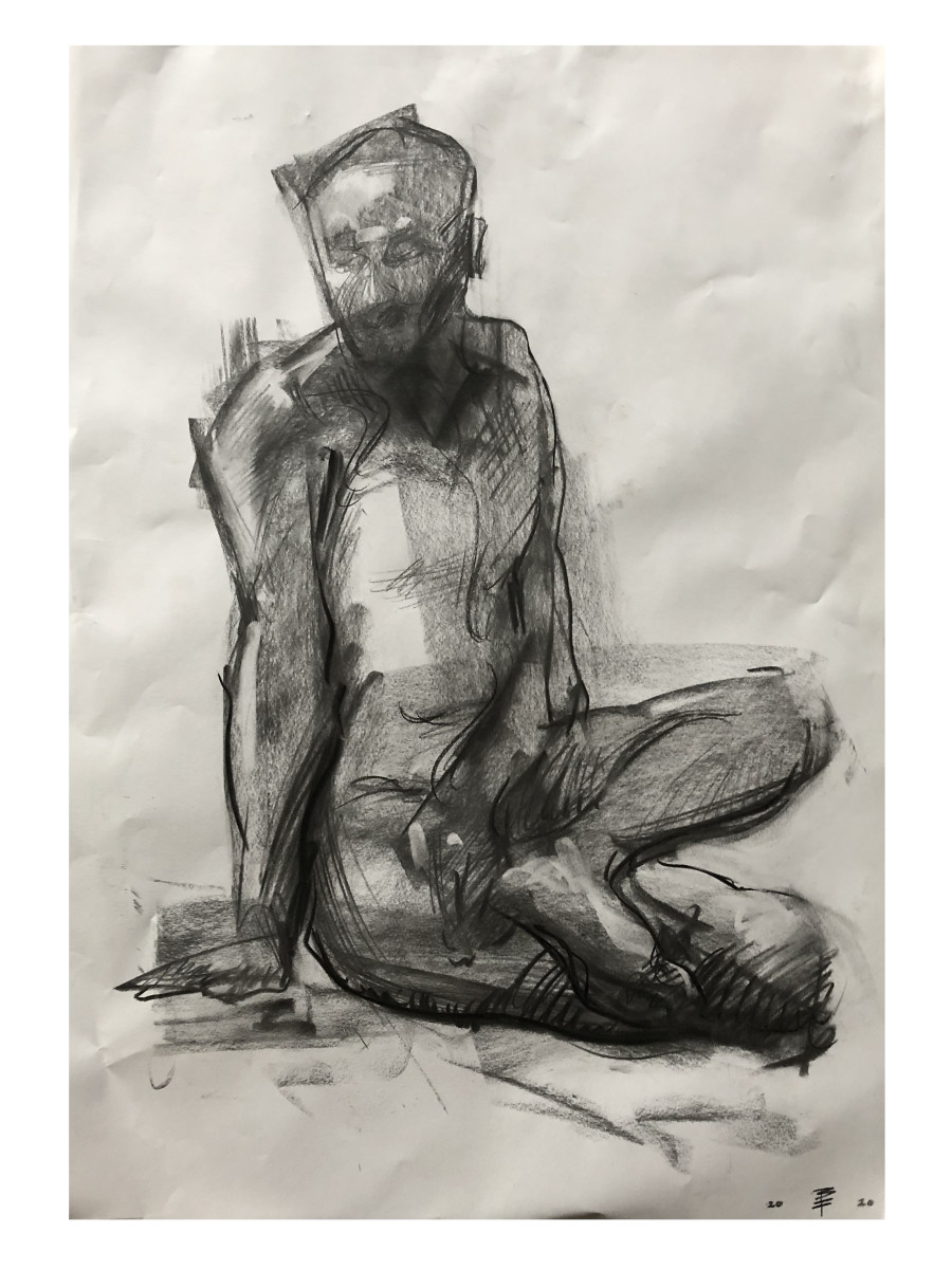 Cross Legged Figure Study by Brendan Fitzpatrick 費博東 