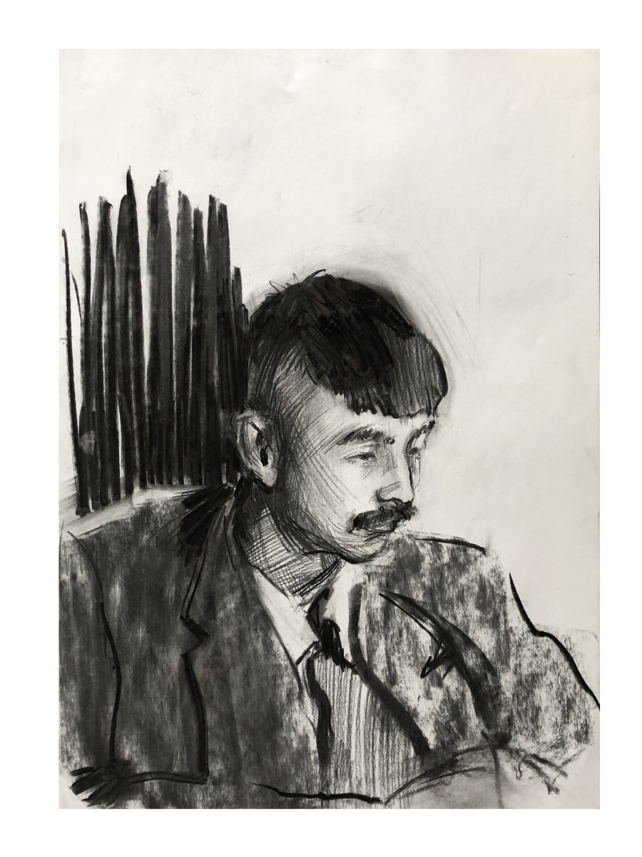 Head study of Fergus working by Brendan Fitzpatrick 費博東 