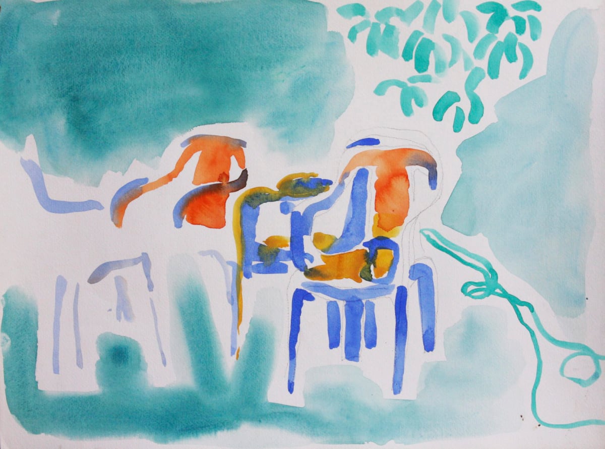Chairs on green terrace, Image 1.