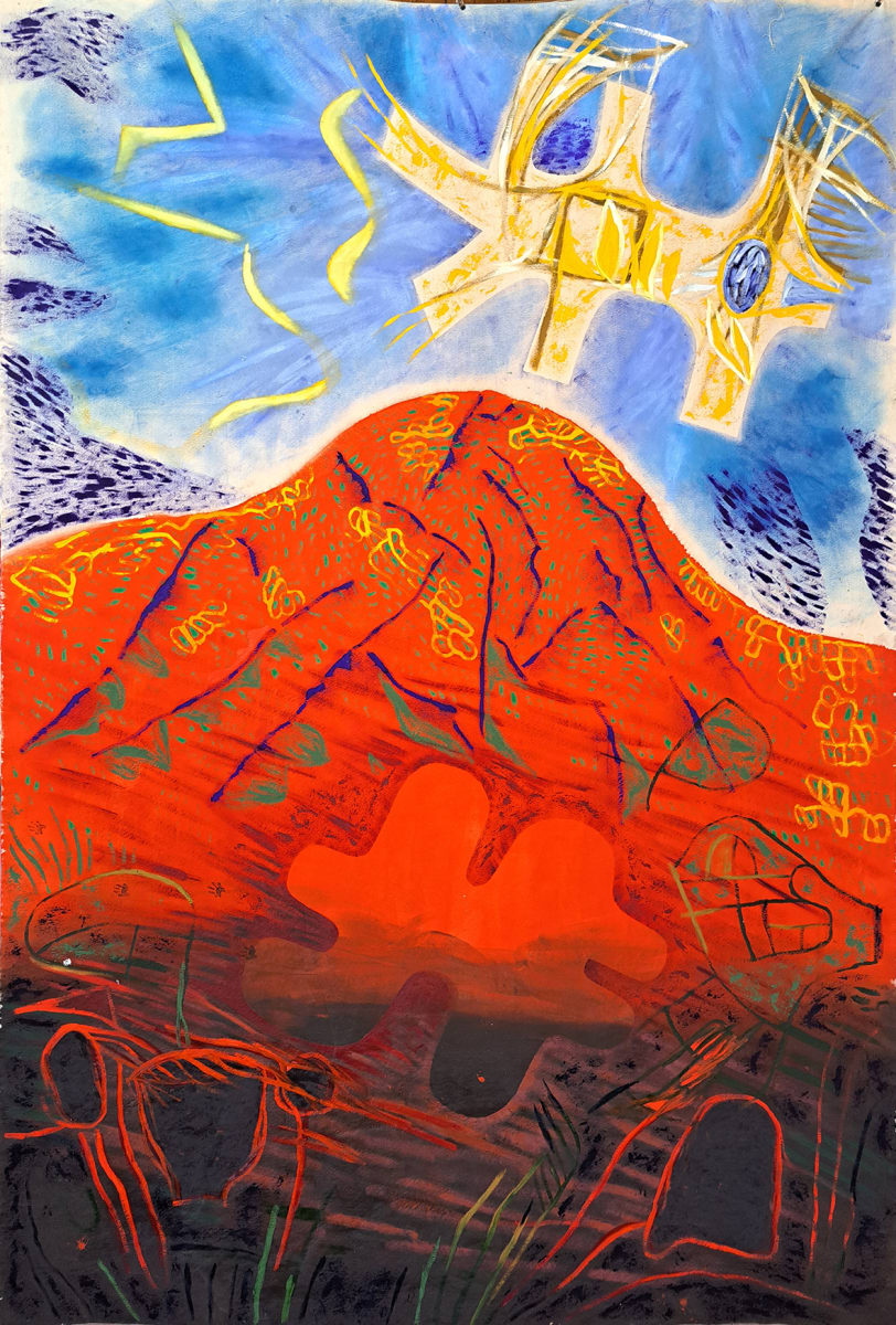 red mountain w bird by Natalya 