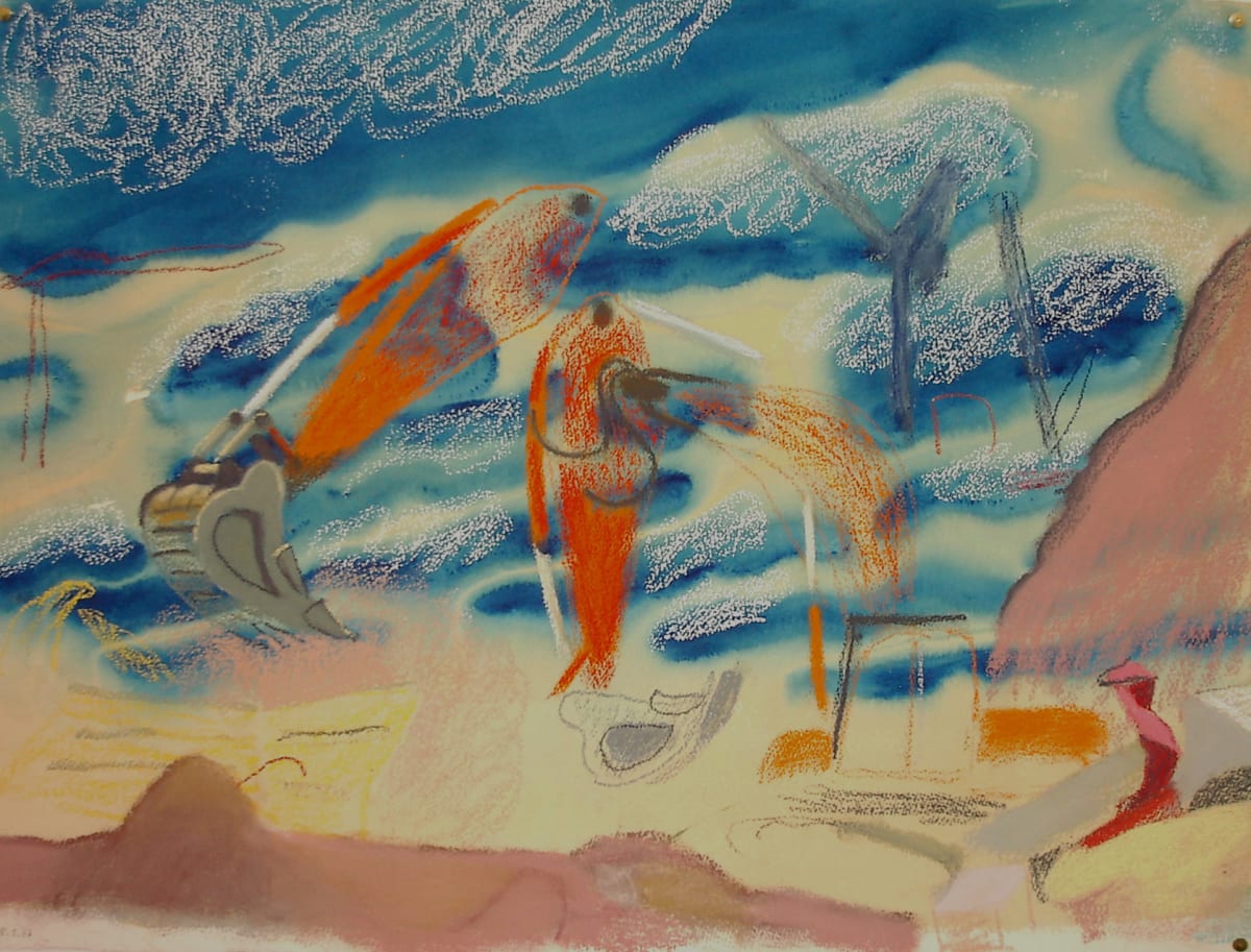 Digger with blue clouds, Image 1.