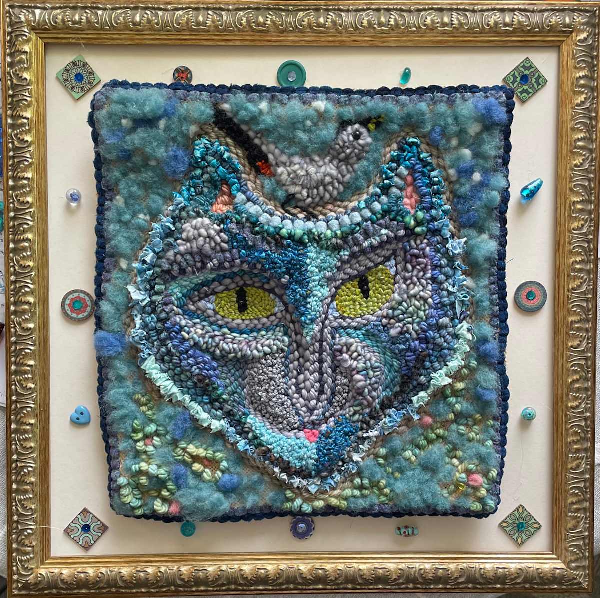 Blue Cat's "Bling" Mat by Julia Muench, Image 1.