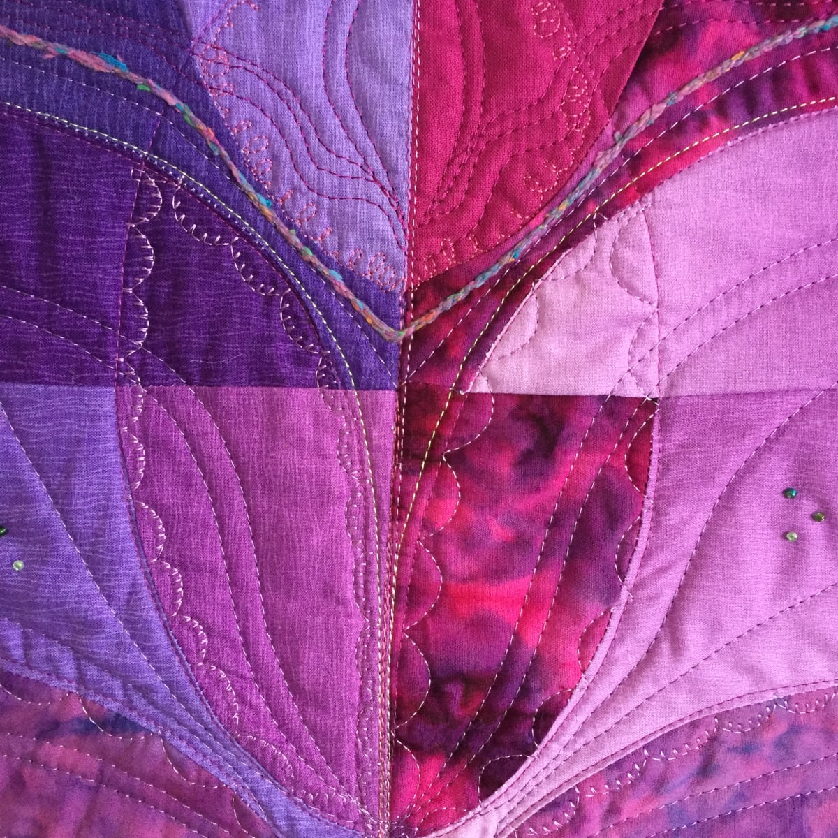Lilac Abstraction by Julia Muench  Image: closeup on embroidery