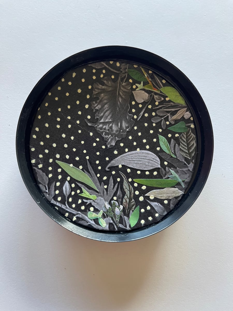 Untitled by Karen Coull  Image: Karen Coull, Untitled, 2021, 3 inches, Australia, Coffee Cup Lid Collage 