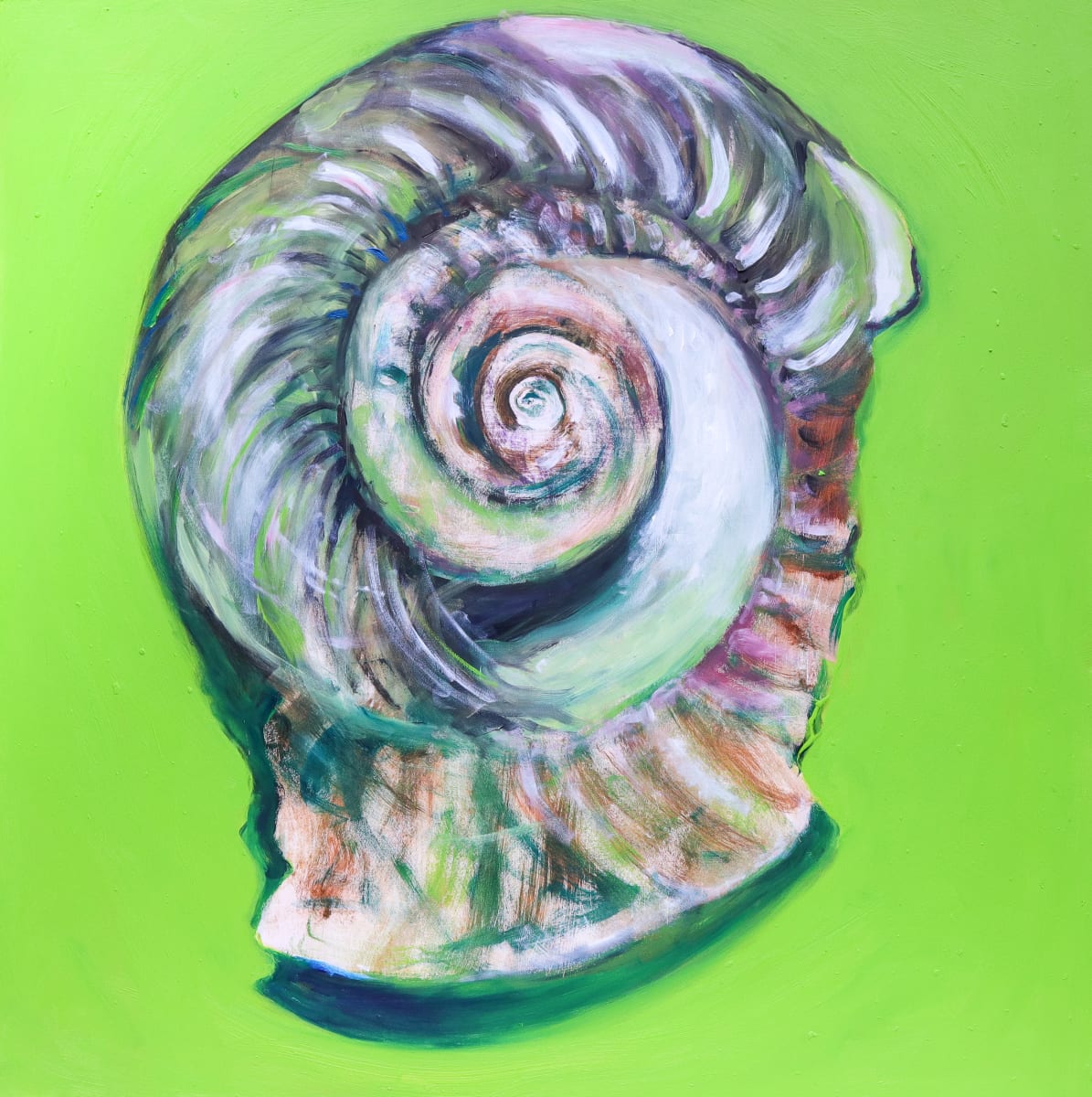 Shell on Green by Leslie K Lyon 