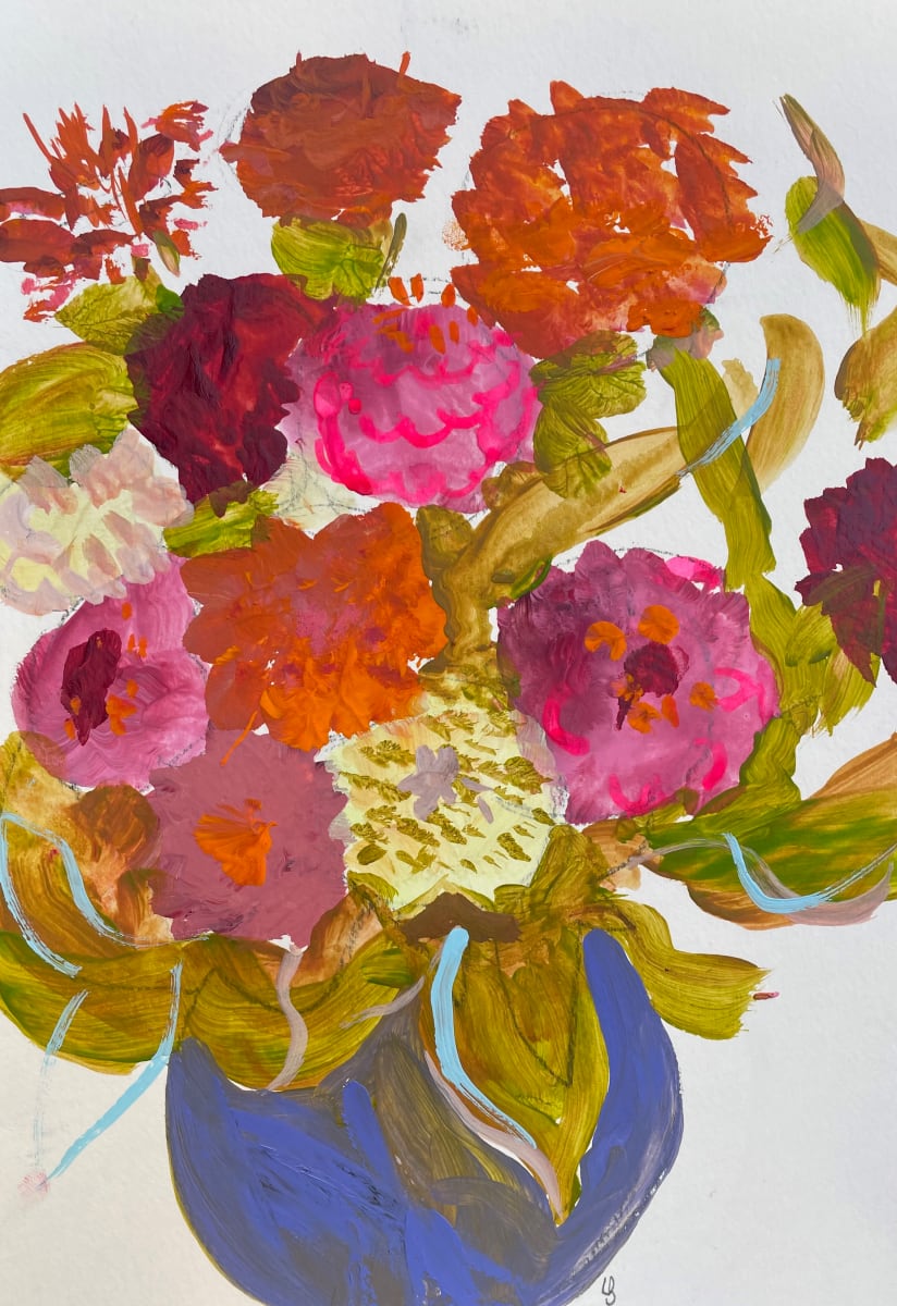 Arrangement in a Blue Bowl by Lesley Birch, Image 1.