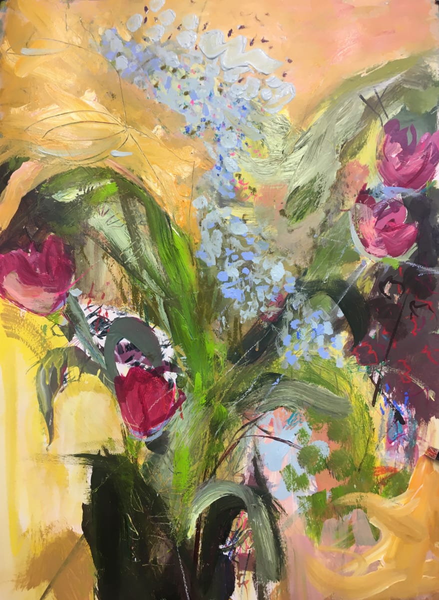 Bouquet Blue and Pink by Lesley Birch, Image 4.