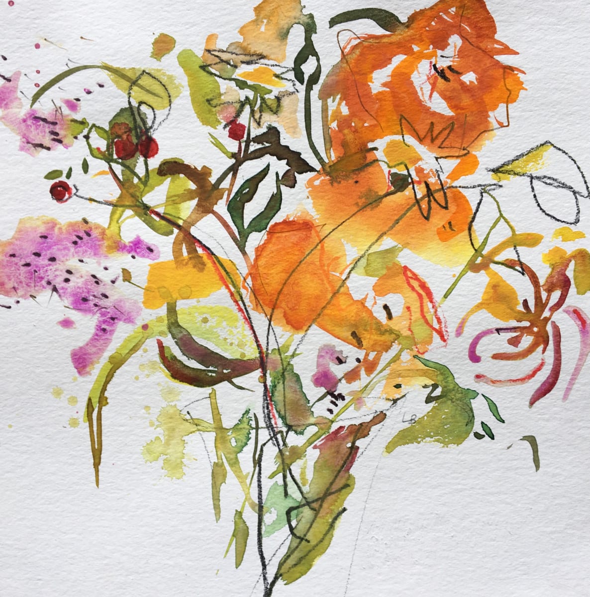 Cottage Garden Posy ii by Lesley Birch, Image 2.