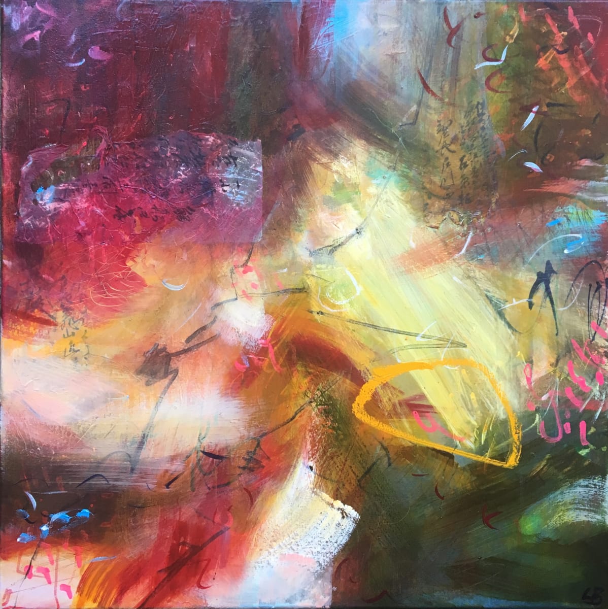 Crimson & Yellow ii by Lesley Birch, Image 3.