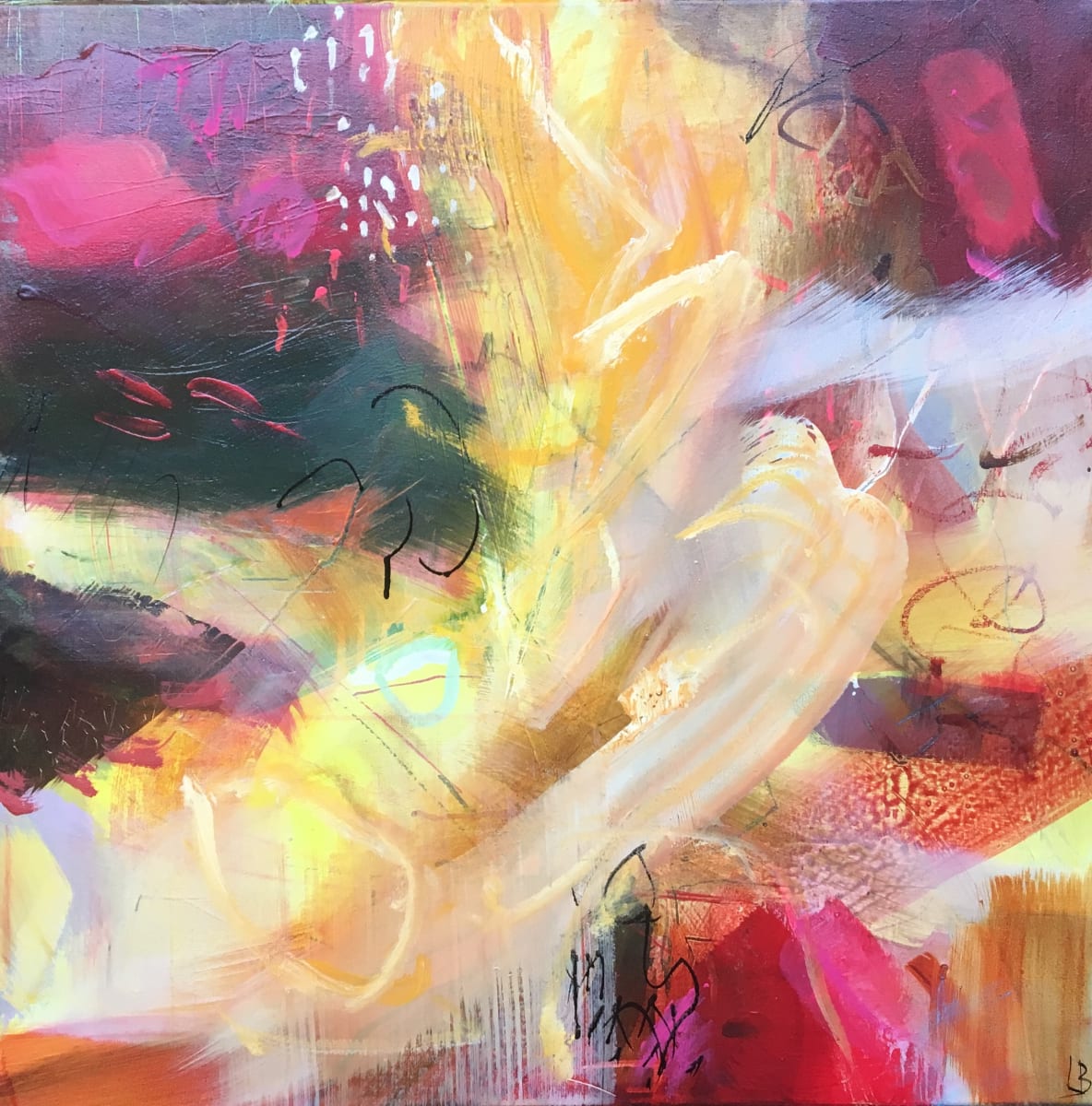 Crimson & Yellow i by Lesley Birch, Image 3.