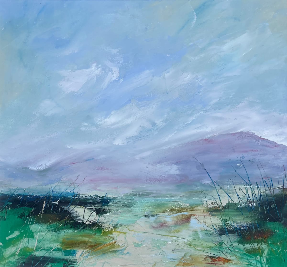 Lilac Hill with Grasses by Lesley Birch, Image 1.