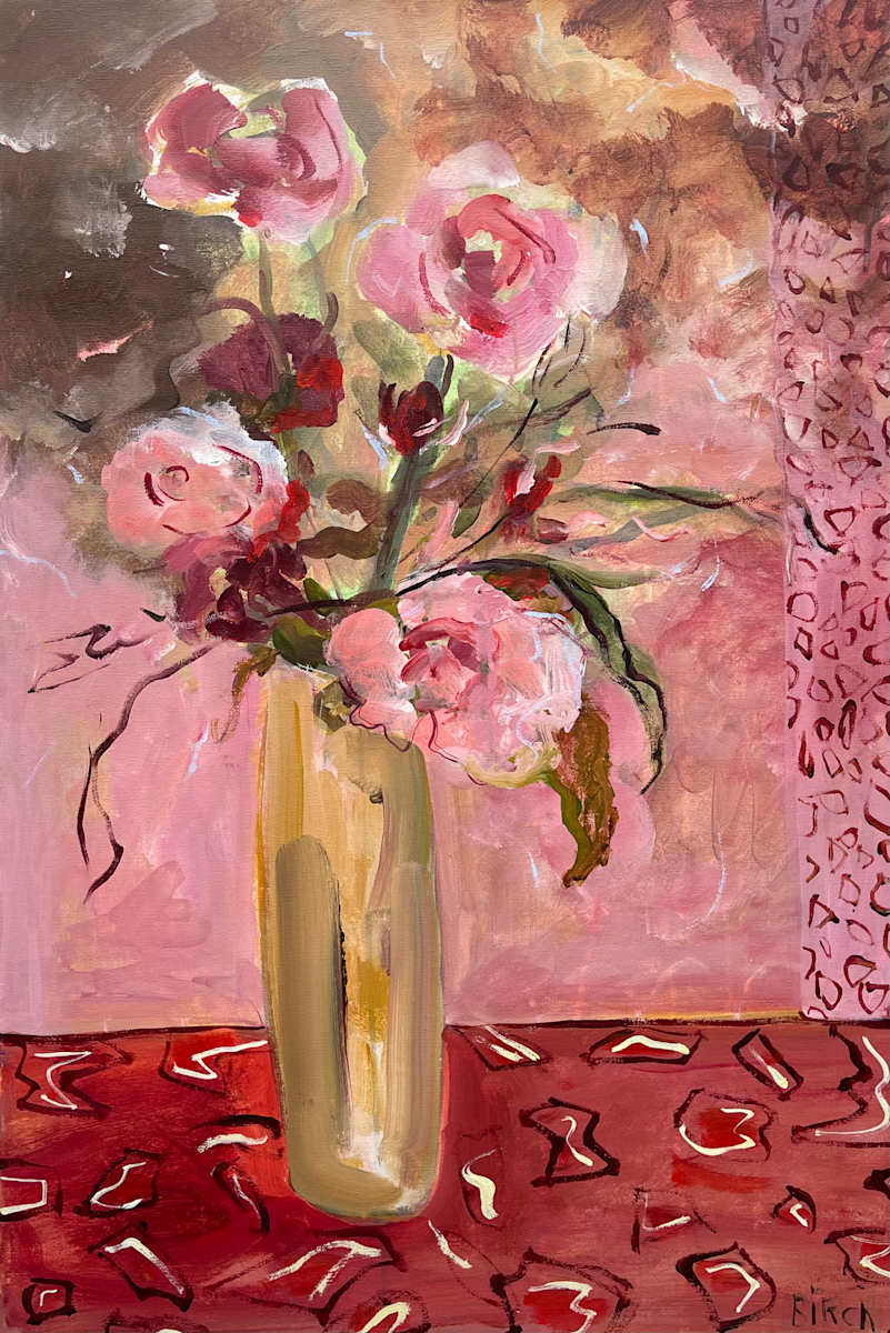 Pink Roses by Lesley Birch 
