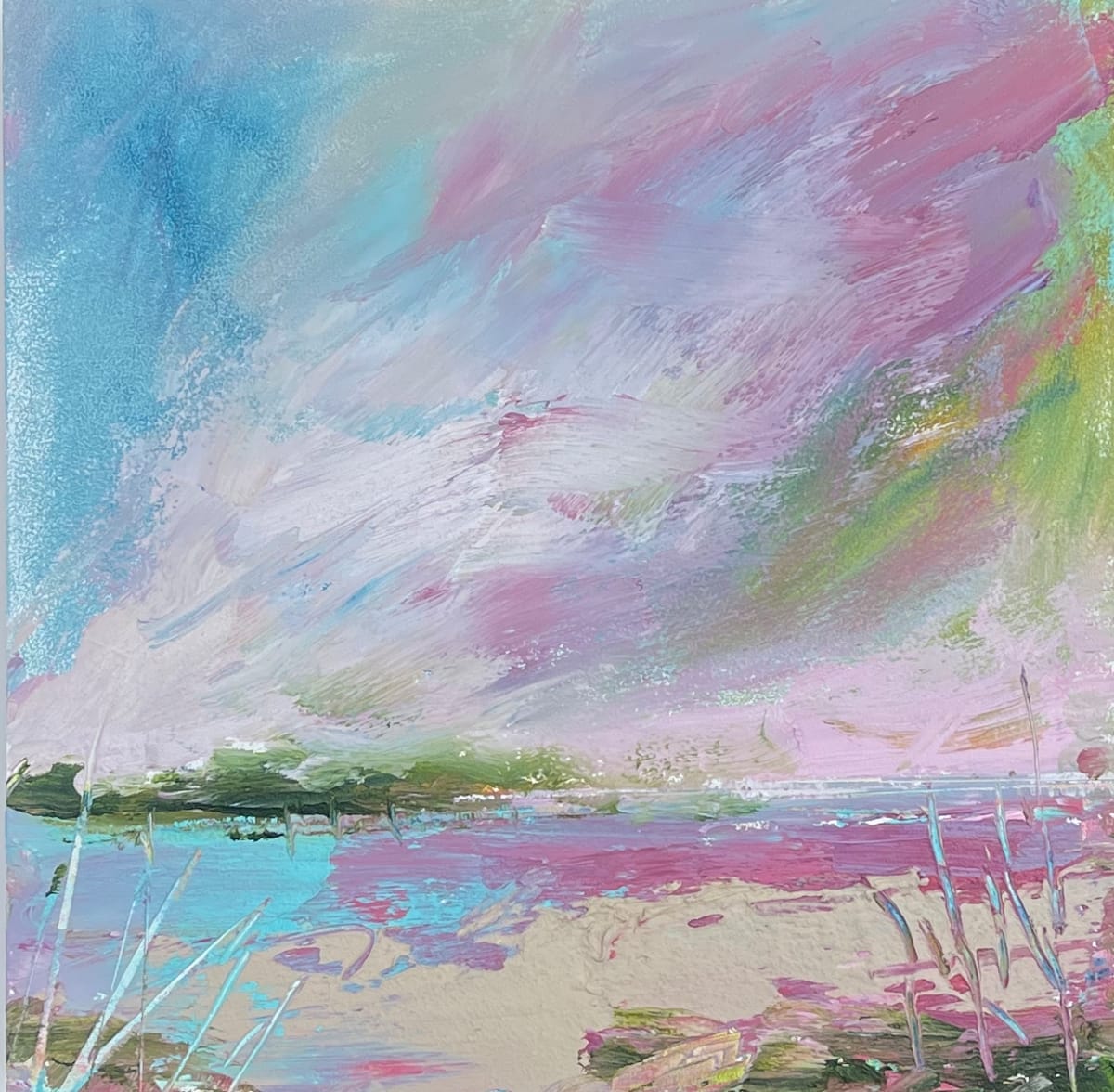 Pink & Sage Shore by Lesley Birch, Image 2.