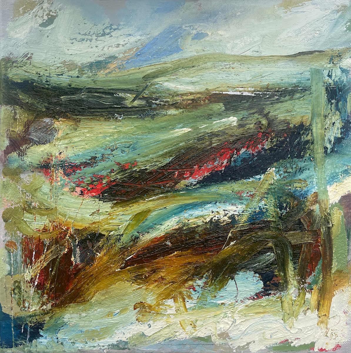Roll and Fall in Green by Lesley Birch, Image 1.