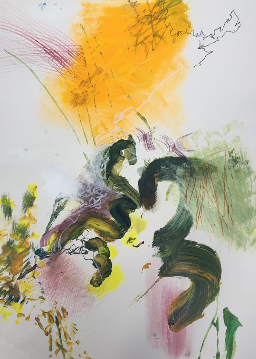 Spirit of Spring, Yellow & Green 1 by Lesley Birch 