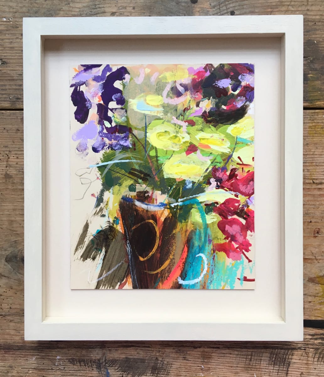 Stocks & Chrysanths in a Pot by Lesley Birch, Image 2.