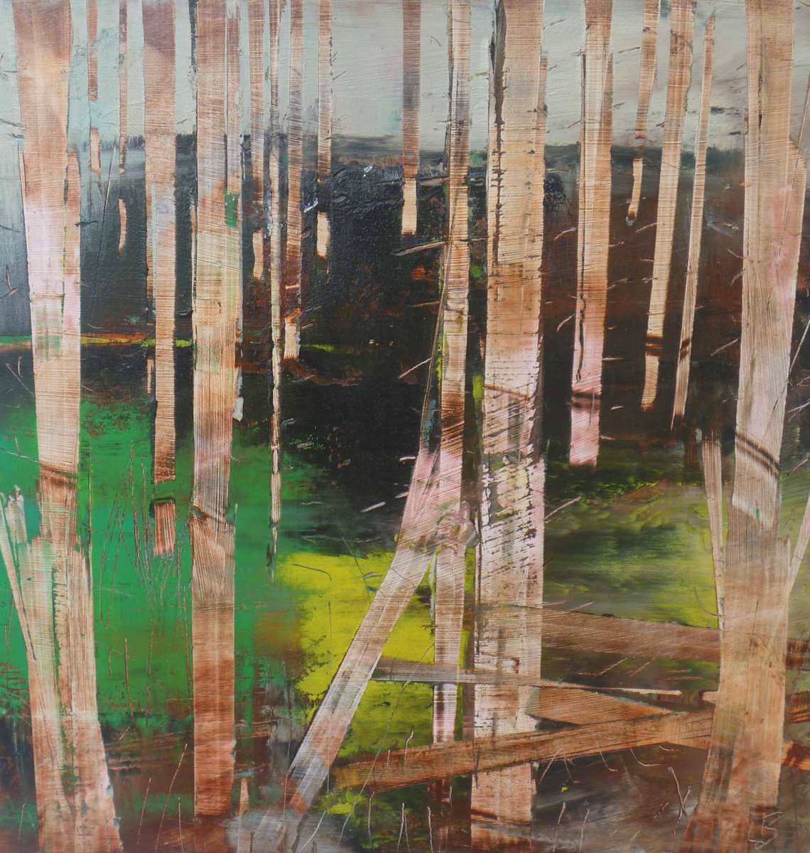 Woodland, Green & Yellow by Lesley Birch, Image 1.