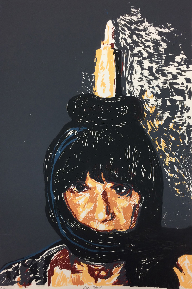 AUTO RETRATO,  Serigraph by Beatriz Mejia-Krumbein 