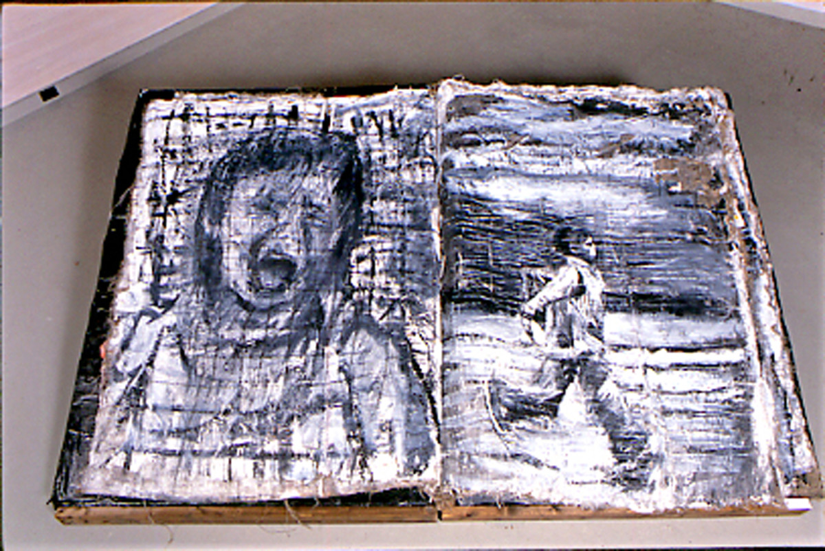 BLACK AND WHITE BOOK - Book Art / Black and White Series by Beatriz Mejia-Krumbein 