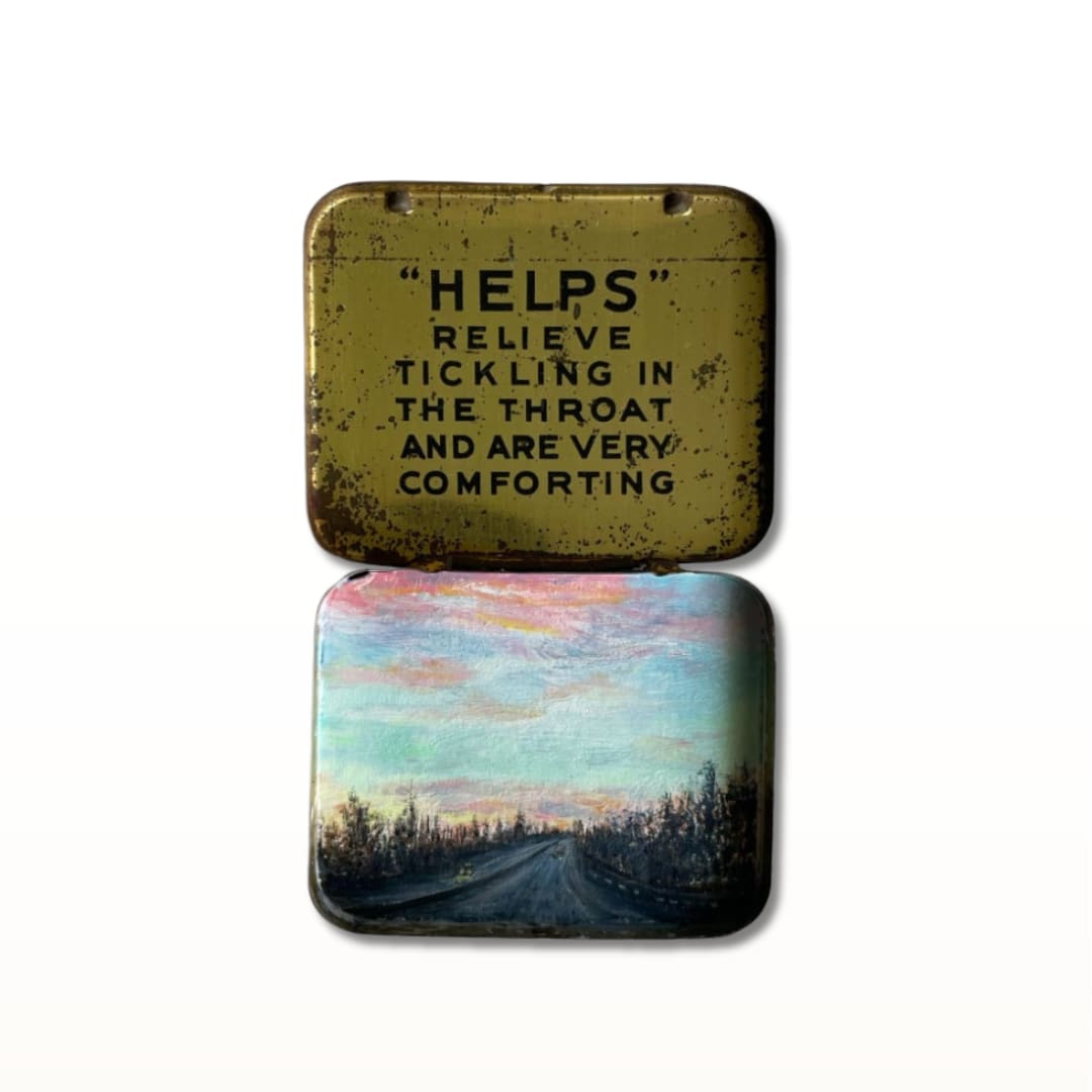 Help at Sunset by Shelley Vanderbyl  Image: Art as Medicine in vintage "Helps" tin