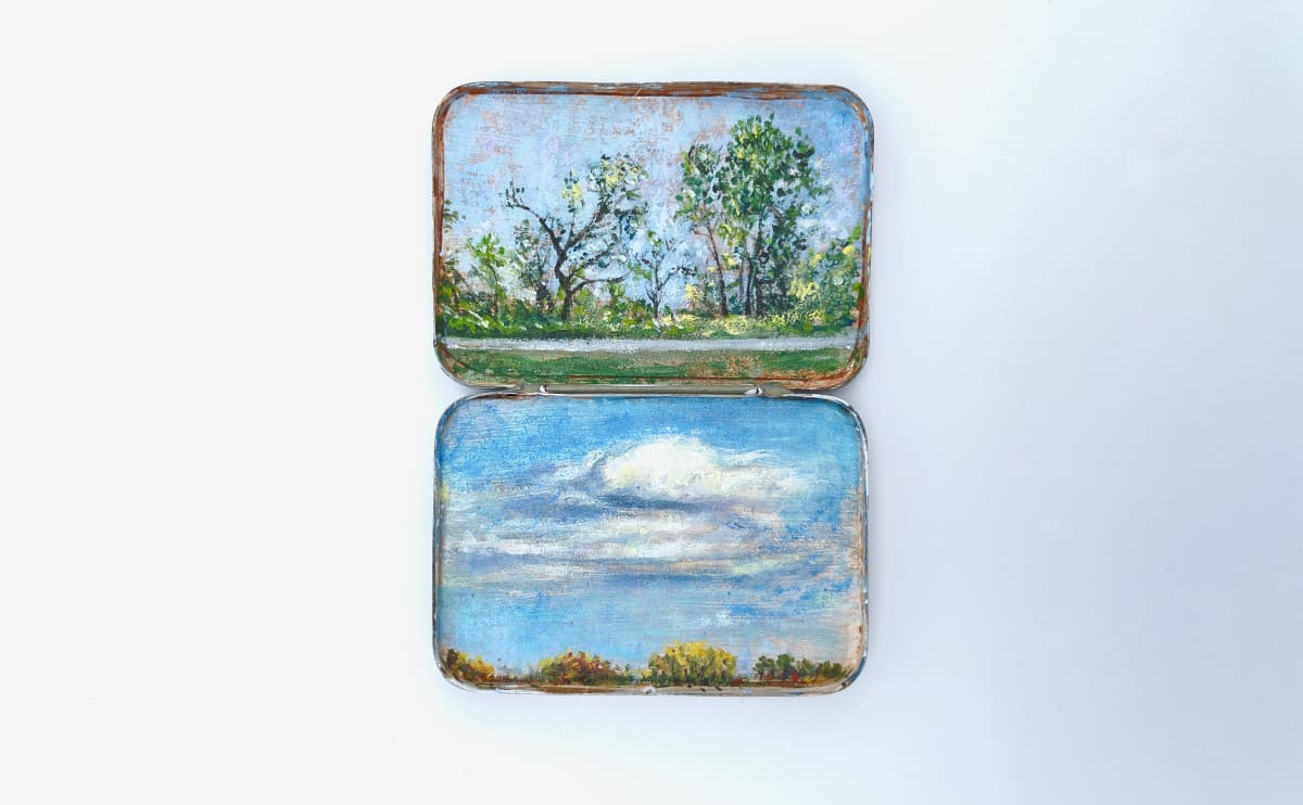 Across the road, Across the field, Spartan Aspirin Tin by Shelley Vanderbyl 