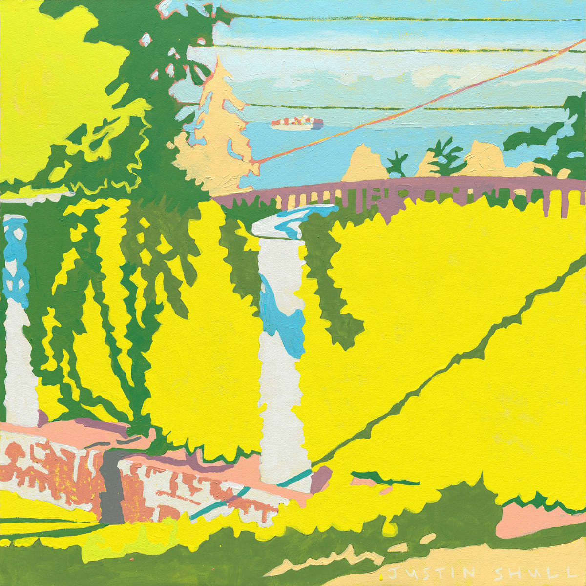 Yellow Hedge by Justin Shull Art Studio 