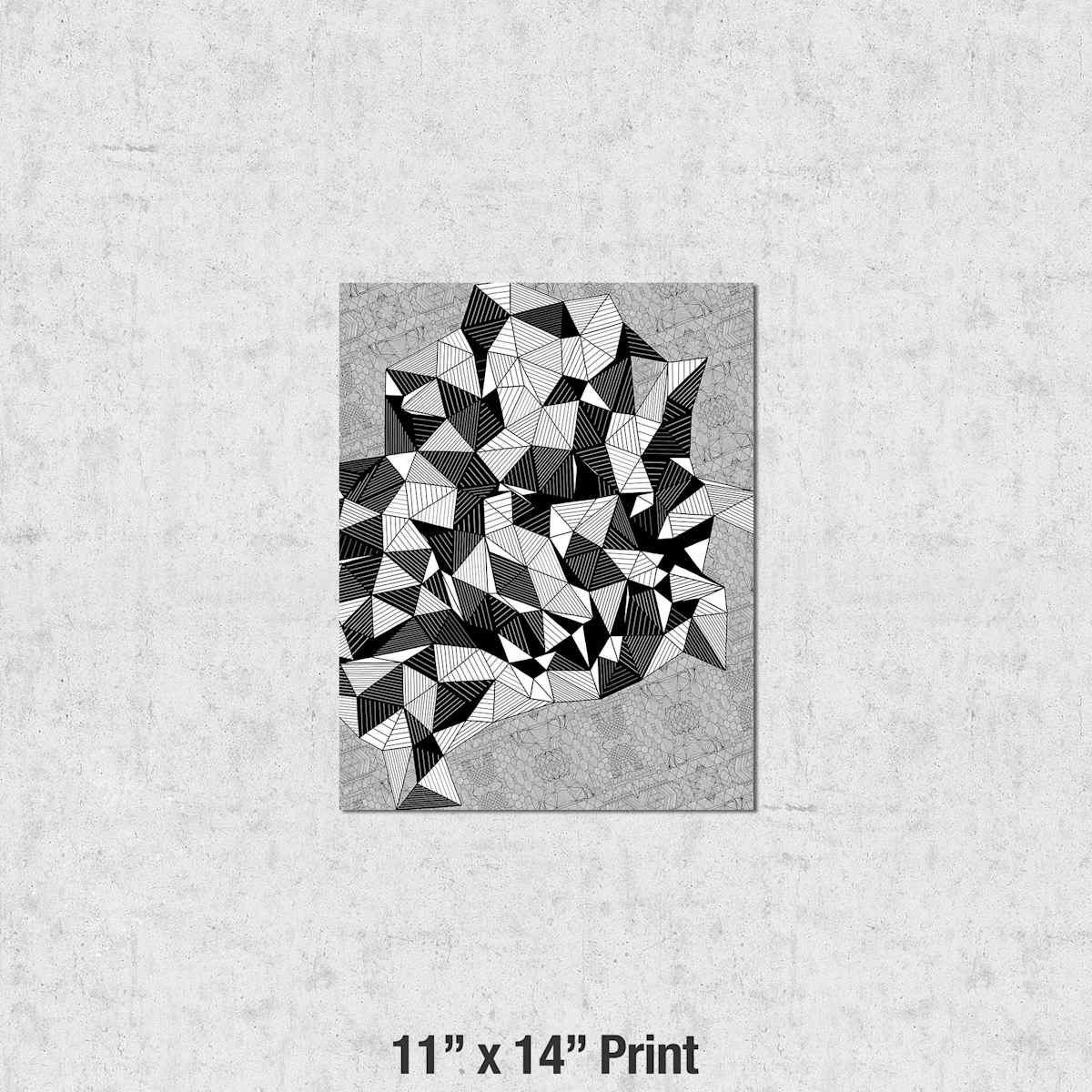 "Conscious Growth 063" Small One-of-a-Kind Monoprint 11x14 by Debbie Clapper 