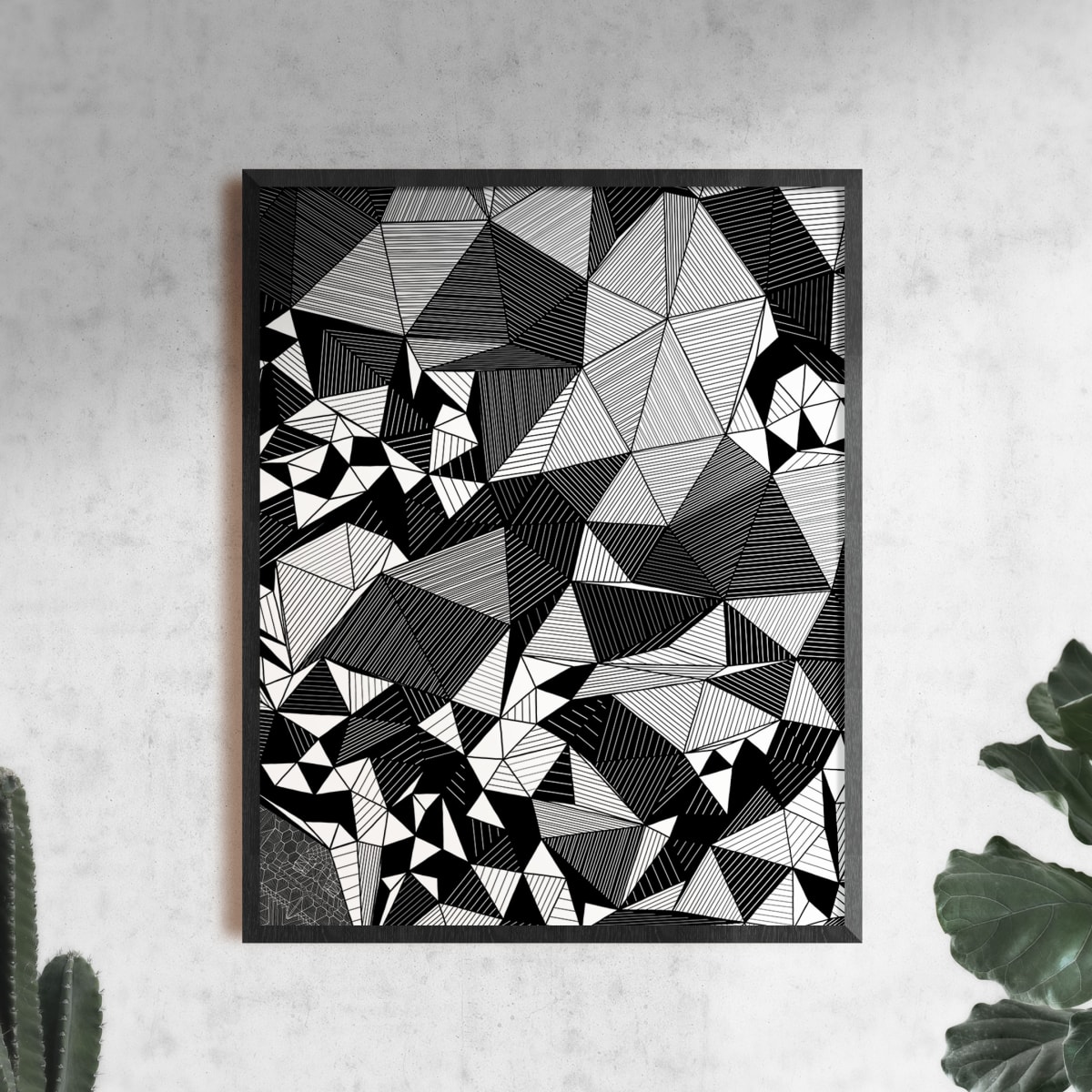 "Conscious Growth 067" Large One-of-a-Kind Print by Debbie Clapper  Image: Conscious Growth Print 067, a black and white one of a kind archival modern art print