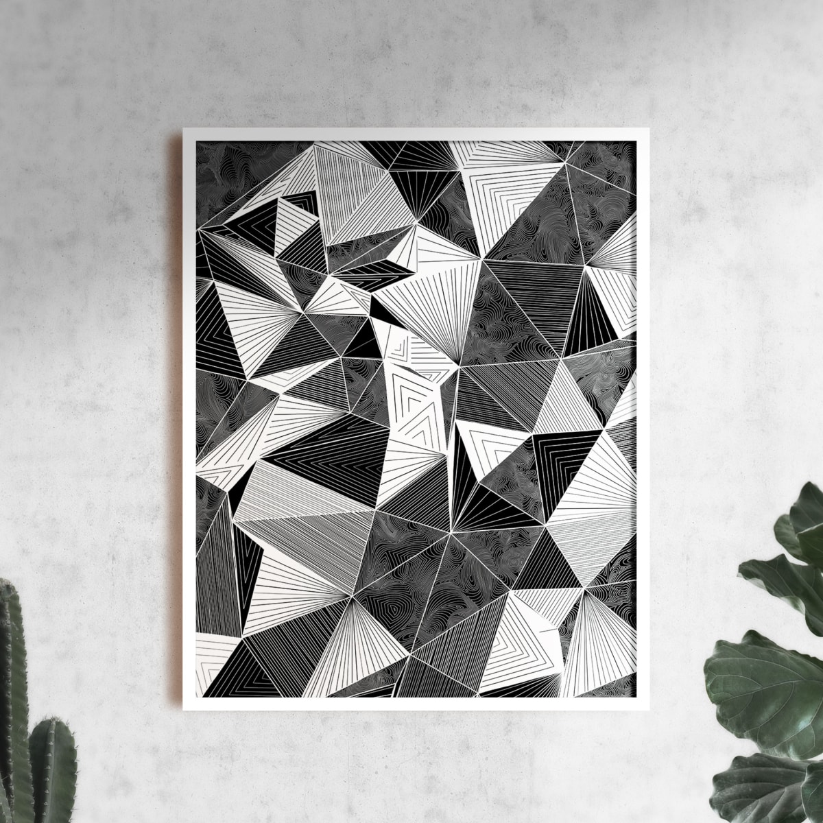 "Conscious Growth 097" Large One-of-a-Kind Print by Debbie Clapper  Image: Conscious Growth Print 097, a black and white one of a kind archival modern art print