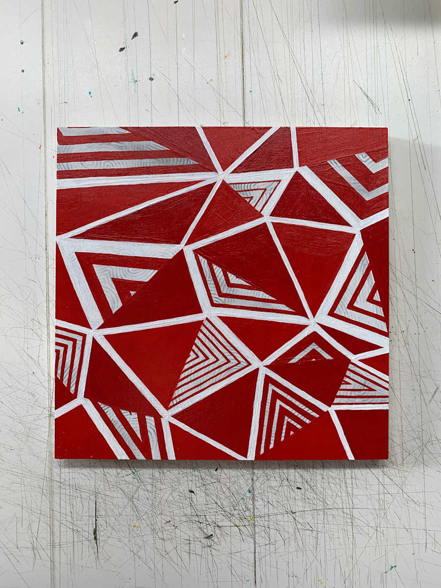 "Moving Through - Red" Painting by Debbie Clapper 