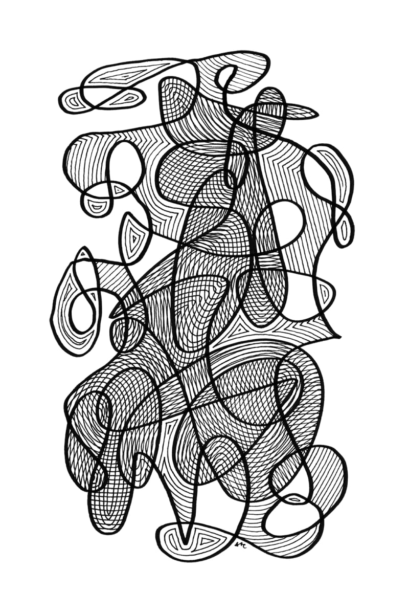 "Whirlwind 10" Drawing 4x6 by Debbie Clapper 