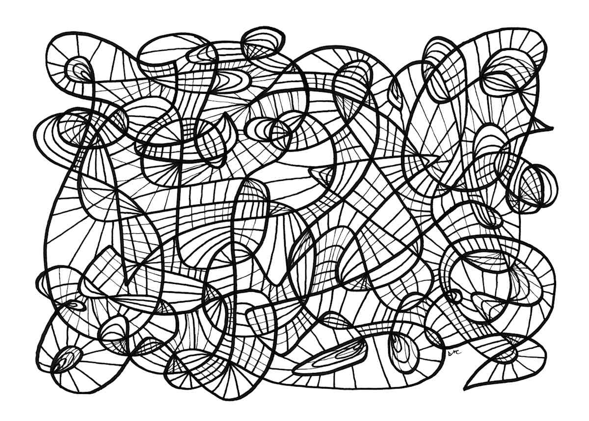 "Whirlwind 3" Drawing 7x5 by Debbie Clapper, Image 1.